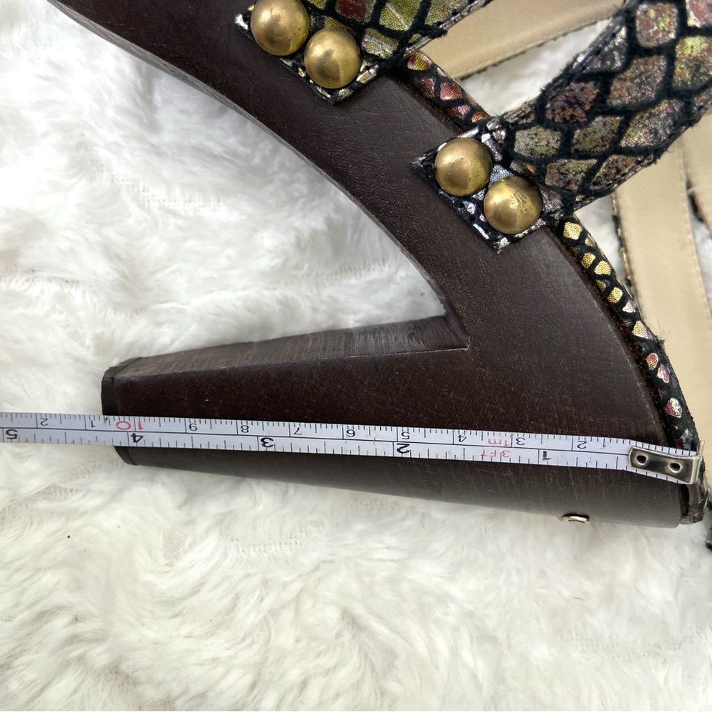 Jimmy Choo Python Embossed Leather Strapped Sanda… - image 15